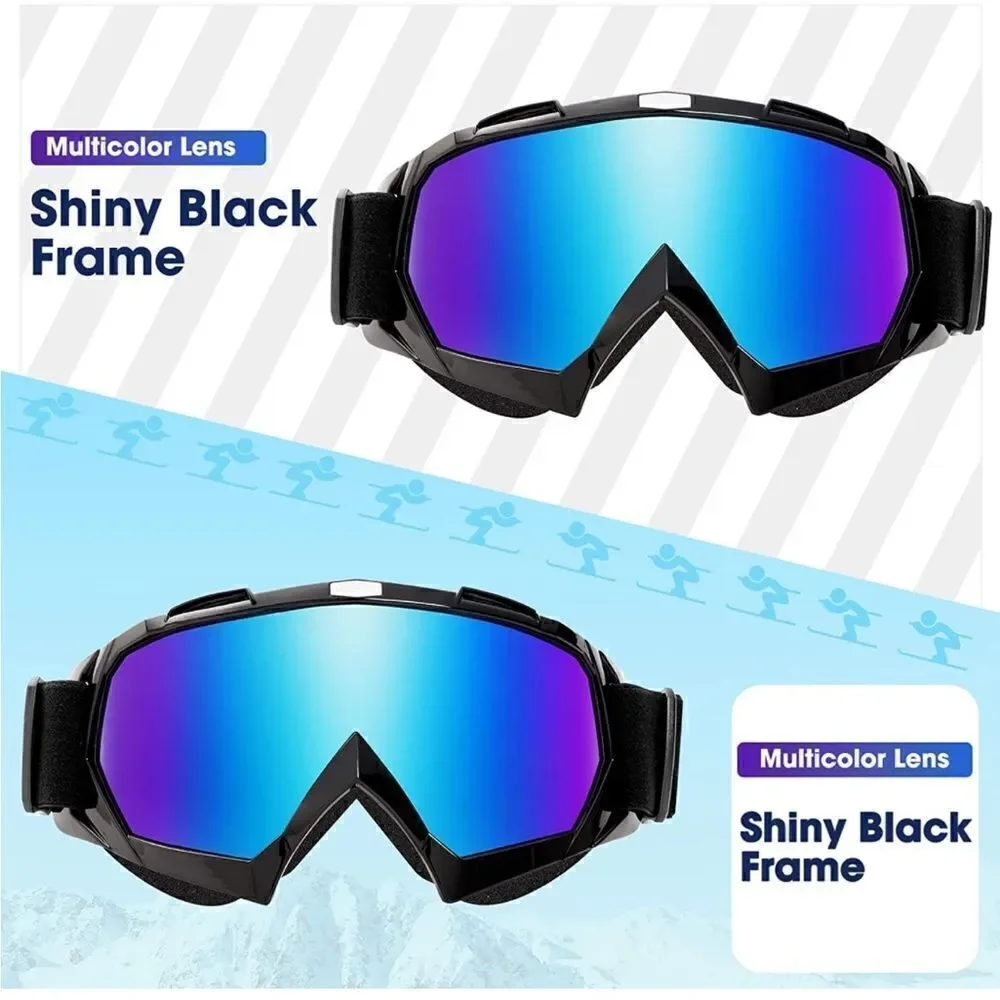 Black Ski Goggles Unisex 2 pairs